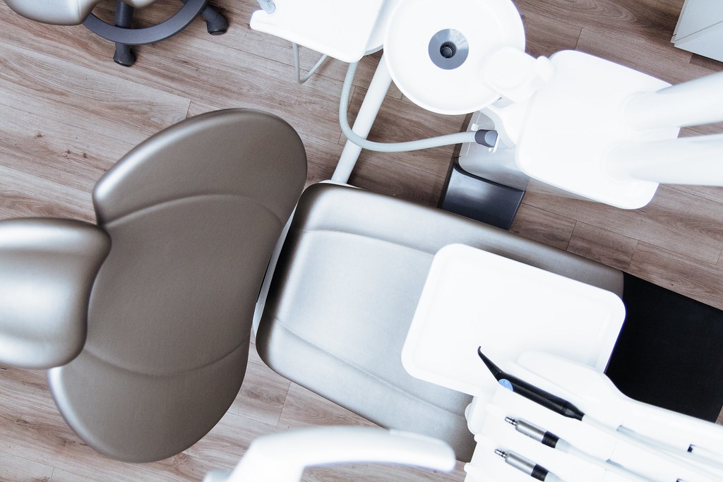 Modern dental operatory chair and equipment in a California dental office