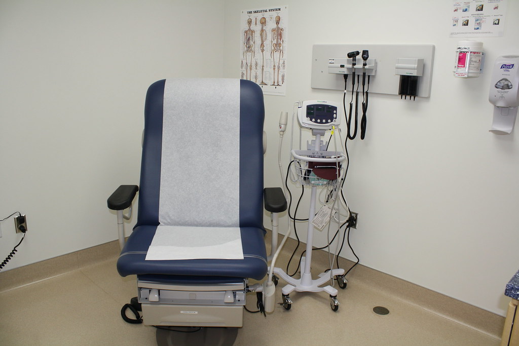 Exam room at a community health center clinic